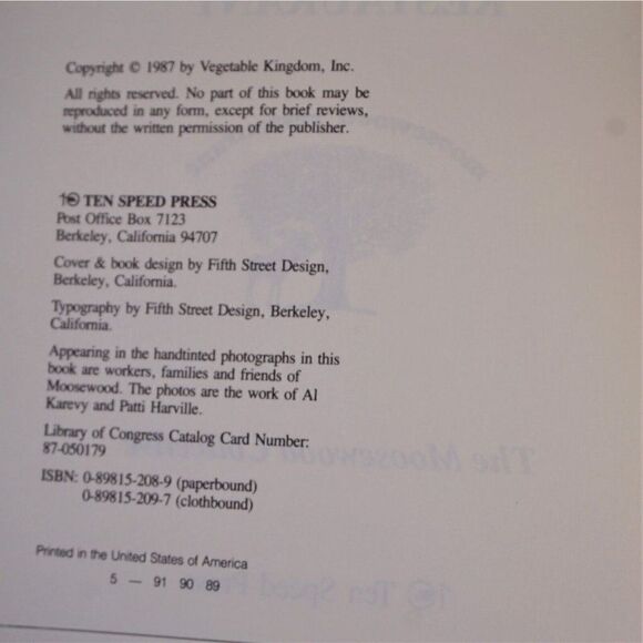 New Recipes from Moosewood Restaurant by Moosewood Collective 1987 Paperback - Picture 4 of 11